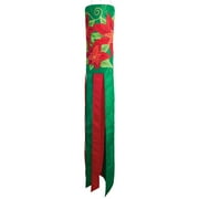 In the Breeze 5027  Poinsettia 40-Inch Windsock  Hanging Winter Decoration  Outdoor Holiday Dcor