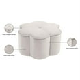 thumbnail image 4 of Meridian Furniture Daisy Flower Shaped Cream Velvet Ottoman, 4 of 9