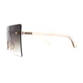 thumbnail image 4 of Oversize Rimless Shield Square Rectangle Large Sunglasses Beige Brown, 4 of 4
