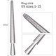 thumbnail image 2 of Juego de medidores de anillos, calibres de acero inoxidable, herramienta de medición precisa, ajuste cómodo, mandril de aluminio duradero, cable flexible, cinturón de plástico, ideal para joyeros, 2 of 8