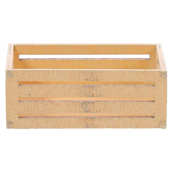 WORGEOUS Doll House Storage Basket Small Wooden Storage Basket Doll House Decor Supply