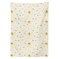 thumbnail image 3 of Ambesonne Emoji Party Tablecloth Rectangular Table Cover, Sweets Candies Lolly, 60"x84", Pale Khaki and Mustard, 3 of 4