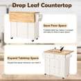 thumbnail image 3 of AVAWING Rubber Wood Rolling Kitchen Island Cart with Storage(37.8"x17.7"x37.2"), Cabinet, White, 3 of 7