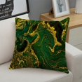thumbnail image 3 of Throw Pillow Cover Watercolor Gold Marble Abstract Mineral Green Golden Waves Pattern Emerald Square Decorative Throw Pillow Cushion Case for Home Couch Bed Sofa Car 18 x 18 Inches Pillowcase, 3 of 6