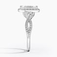 thumbnail image 3 of Dash Jewel Wedding Rings - Emerald Cut Excellent 2 Ct Diamond Ring For Women's - Silver 14K White Gold Plated Ring - Halo Diamond Rings - Eternity Band Twisted Cross Over Infinity Diamond Ring, 3 of 6