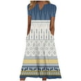 thumbnail image 2 of Robes pour Femmes 2024 Été Surdimensionné Décontracté Manches Courtes Col en V Robe Imprimée Robe Ample 50 % de Réduction!, 2 of 5