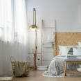 thumbnail image 2 of Amelia 1-Light Matte Brass Plug-In Pendant Lighting with Frosted Glass Shade, 2 of 9
