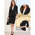 thumbnail image 2 of DARING DIVA Women's 3/4 Sleeve Shawl Lapel Work Blazer with Pockets XS Black, 2 of 6