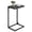 Misty Gray and Black, variant on VASAGLE C-Shaped End Table, Set of 2, Side Table for Sofa, Couch Table with Metal Frame, Small TV Tray Table for Living Room, Bedroom, Rustic Brown and Black