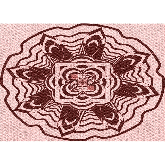 Ahgly Company Tapis Rectangulaire d'Intérieur Lavable en Machine Rose Transitionnel, 4 Pieds x 6 Pieds