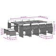 thumbnail image 4 of vidaXL 13 Piece Garden Dining Set with Cushions Grey Poly Rattan, 4 of 5