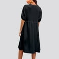 thumbnail image 6 of Kmdttou Women's Short Sleeve Loose Plain Dresses Fashion Women Summer High Waist Casual Solid Round-Neck Short Sleeve Mini Dress, 6 of 6