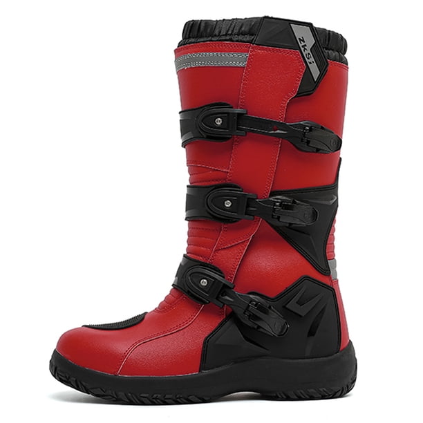 Botas de moto elegantes: diseño clásico, cómodas y transpirables, adecuadas tanto para desplazamientos diarios como para conducción informal.,Rojo,42