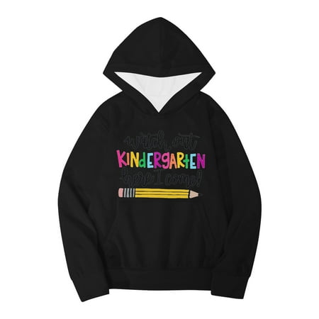 

KTMKH Girls Boys Sweatshirts Casual Long Sleeve Kids Boys Girls Autumn WInter School Season Letter And Cartoon Printed Hoodie Warm And Tops Children s Clothing for 6-7 Years