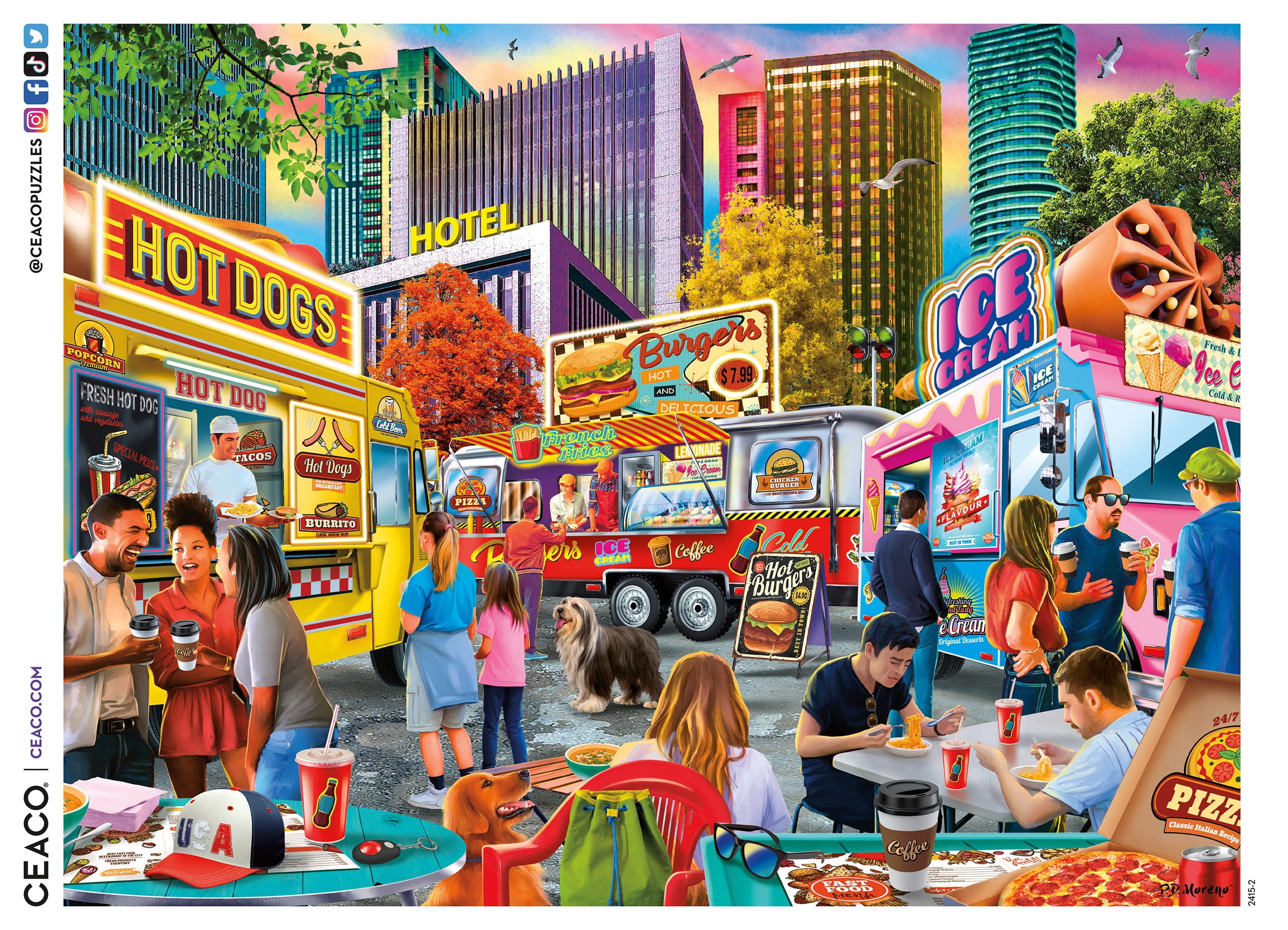 Ceaco Food Truck Festival (PD Moreno) Nina Seven 500 Piece Interlocking Jigsaw Puzzle