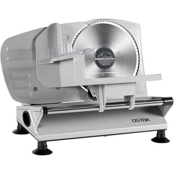 OSTBA 150W Electric Meat Slicer for Home Use, 6.7" Stainless Steel Blade, Adjustable Thickness 0–15mm, Easy to Clean Food Slicer for Meat, Cold Cuts, Cheese, Bread & Fruit