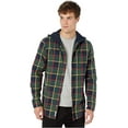 thumbnail image 3 of Original Penguin DARK SAPPHIRE Long Sleeve Plaid Flannel Hoodie Shirt, US Large, 3 of 6