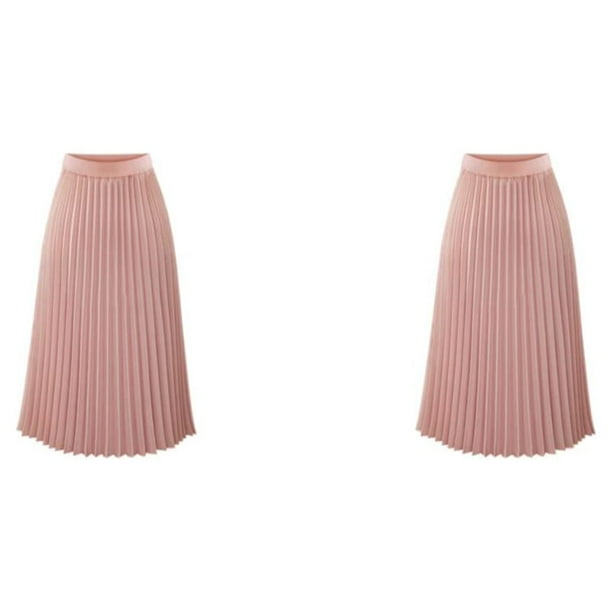 Sonducket plisada negra para mujer, faldas largas de tela cómodas elegantes y adelgazantes para mujer, negra, Midi Type9 NO9