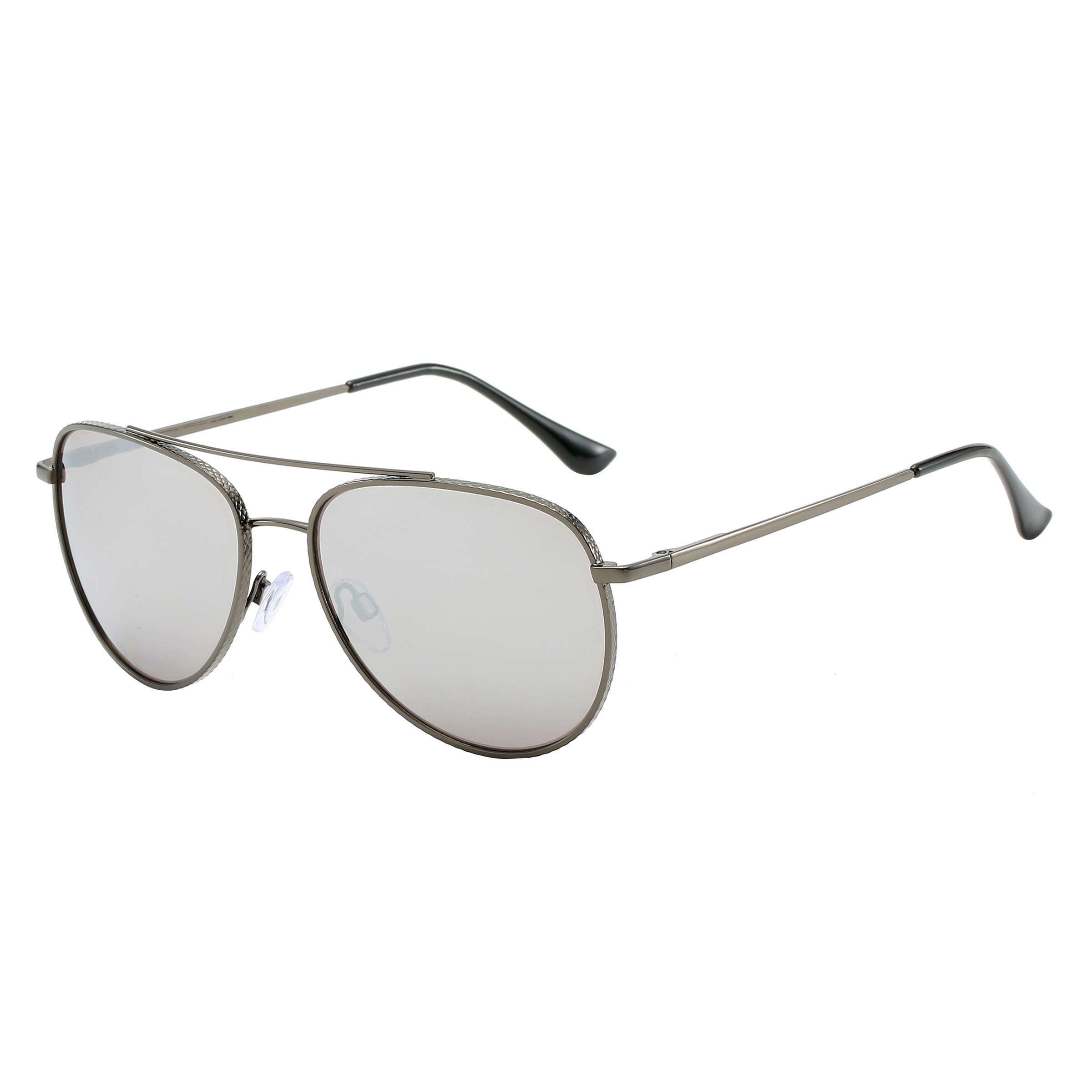 Piranha Eyewear Volt Silver Frame Aviator Sunglasses with White Mirror