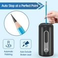 thumbnail image 5 of deli Electric Pencil Sharpener for Colored Pencils 7-12mm, Fully Automatic Pencil Sharpener, Auto in & Out, Suitable for Large Pencils/Office/Home-Black, USB & Battery Operated, Black, 5 of 9