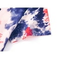 thumbnail image 4 of Beezizac Girls Pajamas Tie Dye Blue & Red Swirl 4th of July Independence Day Soft Short Sleeves PJ Set Big Kid Size 14, 4 of 7