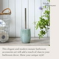 thumbnail image 4 of WHOLE HOUSEWARES Modern Toilet Brush Set, Turquoise (1 Glass Mosaic Bathroom Accessory), 4 of 7