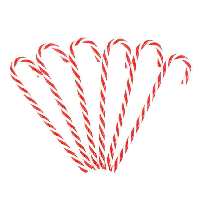 Bastón de caramelo de Navidad para decoración del hogar, adornos colgantes para árbol de Navidad, manualidades DIY, para año nuevo, 12/6 piezas