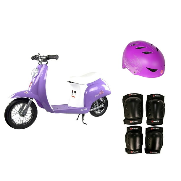 Razor Pocket Mod Mini Euro 24V Electric Kids Ride On Scooter w/ Helmet