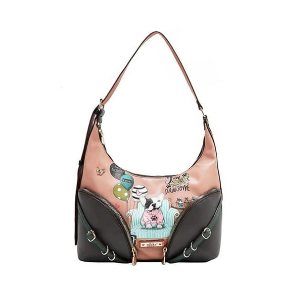 Nicole Lee USA Party King Shoulder Bag with 2 Accessory Pockets Front