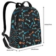 thumbnail image 4 of Lsque Little Fish Skeleton Pattern Backpack – School Travel Canvas Daypack with Ergonomic Padded Straps, Multiple Compartments & Leather Handle, 4 of 5