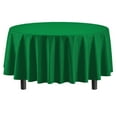 Exquisite Premium Plastic Tablecloth 84". Round Table Cover Emerald
