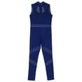 thumbnail image 7 of Zaldita Kids Girls Sparkly Mesh Splice Sleeveless Full Body Gymnastics Leotard Unitard Dance Bodysuit Skating Jumpsuit Navy Blue 10, 7 of 7
