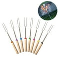 Hot Dog Roasting Fork Telescoping Barbecue Marshmallow Sticks Fire Pit