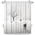 thumbnail image 6 of Winter Christmas Fabric Shower Curtains Wonderland Forest Funny Animal Waffle Bath Curtain Farmhouse Chriatmas Long Shower Curtain for Kids Bathroom Decor Waterproof with Hooks,72x72 Inch, 6 of 6