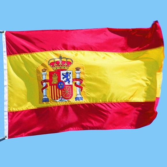 Spain Flag Spanish Flag Bandera de España Bandera Española 3x5ft with Brass Grommets, Vivid Color, UV Fade Resistant, Canvas Header, Double Stitched, 90x150cm