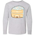 thumbnail image 3 of Inktastic Cute Smiling Cake with Confetti Sprinkles Long Sleeve Youth T-Shirt, 3 of 5