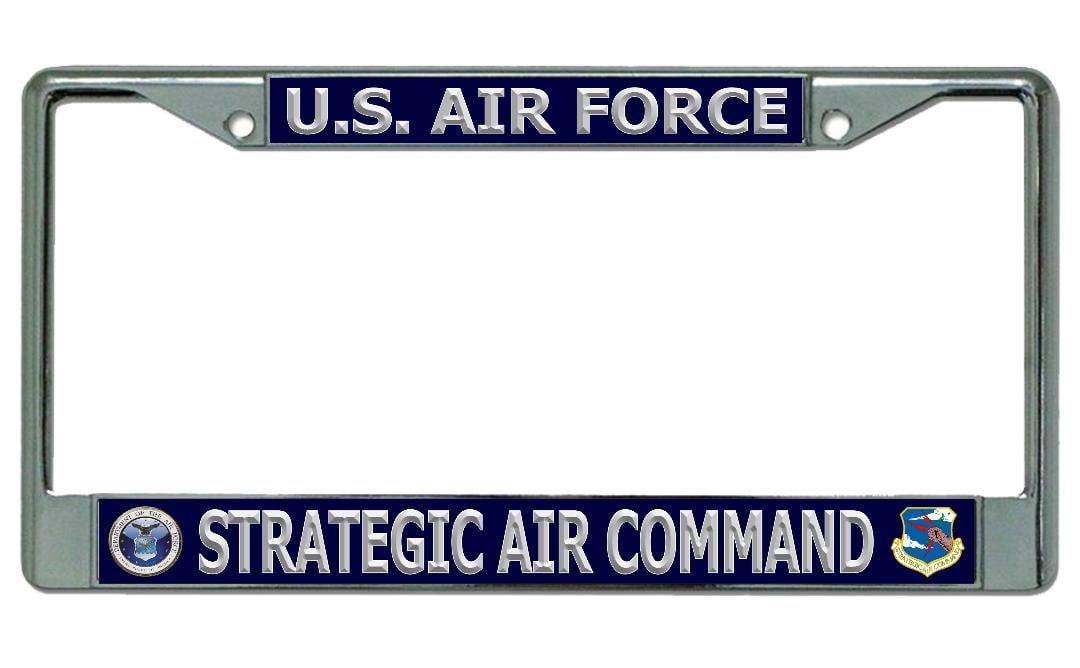 Air Force Strategic Air Command Chrome License Plate Frame U.S 