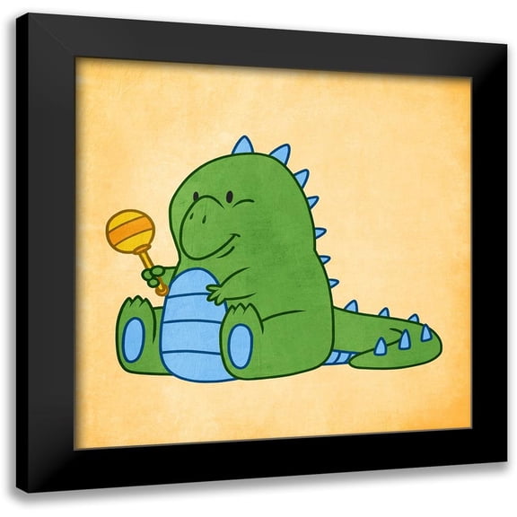 Prime, Marcus 12x12 Black Modern Framed Museum Art Print Titled - Playful Dino