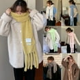 thumbnail image 2 of YUUZONE Winter Warm Scarf Plush Scarf With Pocket Casual Scarf For Women Solid Color, 2 of 19
