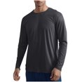 thumbnail image 2 of PNTUTB Men's Solid Color Loose Fit Long Sleeve Crew Neck Lightweight Breathable Sports Top, 2 of 6