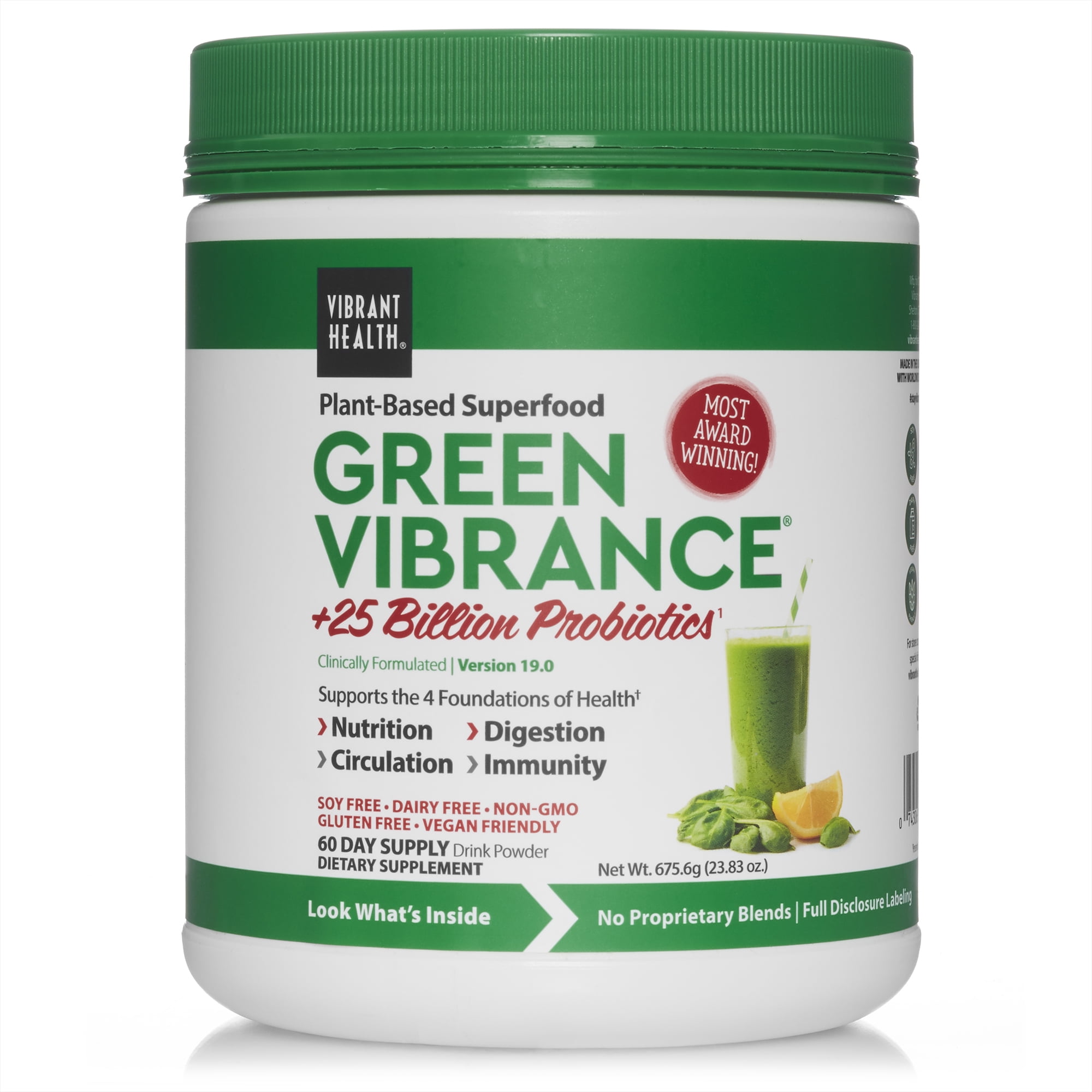 Vibrant Health, Green Vibrance, Vegan Superfood Powder, 60 Servings - Walmart.com