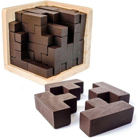 3D Wooden Brain Teaser Puzzle,Brain Teaser Puzzles for Adults - Mind ...