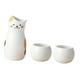 thumbnail image 2 of Juego de sake de cerámica con forma de gato, botella de sake, juego de tazas, juego de té portátil para té, sake, soju, vino japonés, 2 of 9