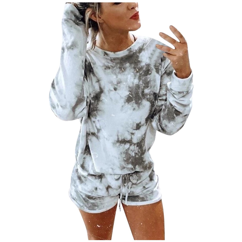 Tie-dye Long-Sleeved Shirt Boxer Shorts 