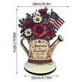 thumbnail image 2 of American 250th Independence Day Tabletop Decor, Patriotic Flower Watering Can Pitcher Ornament 1776-2026, Quartersemicentennial Collectible Milestone Sign with Flag for Home Desk, 1Pc, 2 of 5