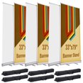 thumbnail image 1 of InstaHibit 33" x 79" Aluminum Retractable Banner Stand Trade Show Display Promo Sign Holder with Carry Bag 6 Packs, 1 of 9
