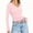 *Pink, variant on Womens Long Sleeve V Neck Ribbed Knit T Shirt ,Summer Casual Slim Fit Basic Tees Pink,Womens Plus S