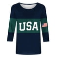 thumbnail image 3 of Graphic Tees for Women USA 250th Anniversary Crewneck Tee for Women Wear with Seasonal Versatility and Casual Comfort Green XL, 3 of 4