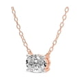 thumbnail image 3 of Lab Diamond Pendant Necklace| 1 Ct IGI Certified Oval Shape Lab Grown Diamond | Fernanda Oval Solitaire Diamond Pendant With Gold Chain | 14K Rose Gold | FG-VS Quality, 3 of 5
