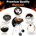 thumbnail image 5 of Segmart BBQ Charcoal Grill for Outdoor, 18 Inch Portable Kettle Charcoal Grill with Wheels, Barbecue Oven for Patio, Backyard, Camping, Black, 5 of 8
